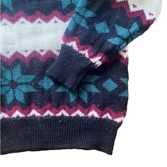 Cambridge Classics Shetland Wool Sweater Mens M Teal Pullover Vintage - Picture 4 of 5